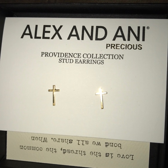Alex and Ani gold cross earrings - Picture 1 of 5